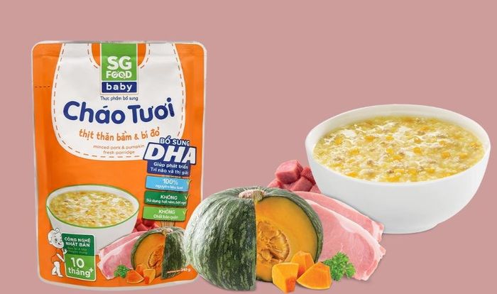 Cháo tươi SG Food Baby vị thịt thăn bằm, bí đỏ - 240g