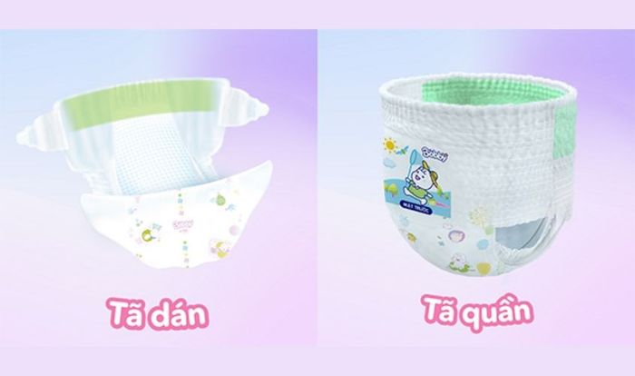 Tã quần có thiết kế dễ mặc hơn cho bé so với tã dán