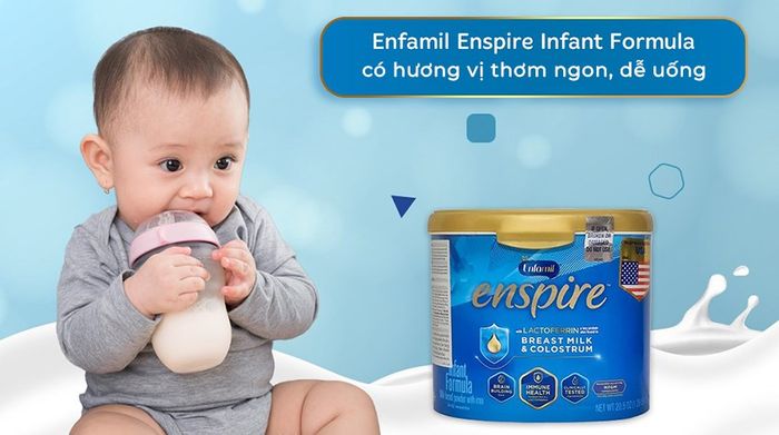 Sữa bột Enfamil Enspire Infant Formula 581g (0 - 12 tháng) có hương vị thơm ngon, dễ uống