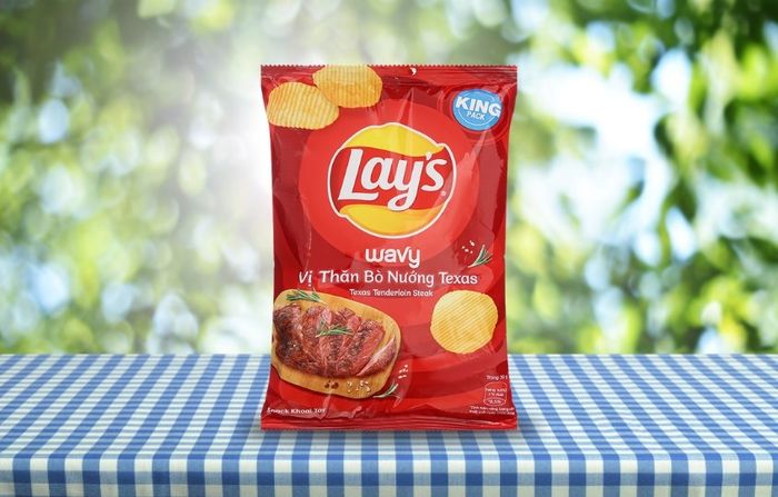 Bánh snack khoai tây vị thăn bò nướng Texas Lay