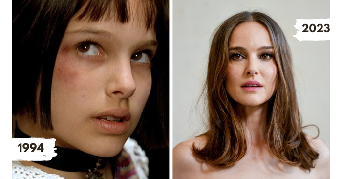 Natalie Portman trong bộ phim ra mắt khi cô 13 tuổi và ở tuổi 42.
