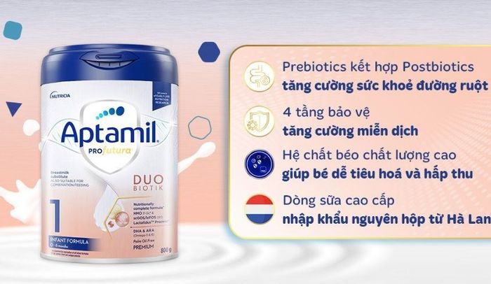 Sữa bột Aptamil Profutura Duobiotik số 1 vị nhạt thanh 800g (0 - 6 tháng tuổi)