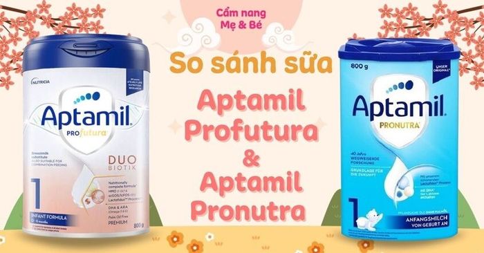 Dòng sữa Aptamil Profutura và Aptamil Pronutra thiết kế khác nhau về màu sắc.