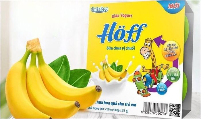 Lốc 4 hộp sữa chua trái cây Hoff vị chuối 55g