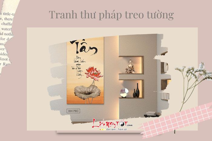 Tranh thư pháp treo trên tường