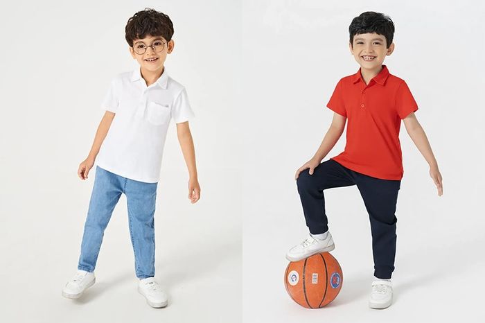 Áo polo phối cùng quần jeans