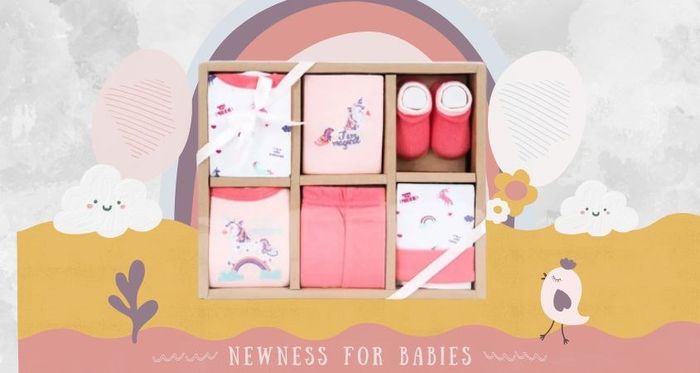 Bộ sơ sinh Rabity 30.056 gồm 6 món màu hồng
