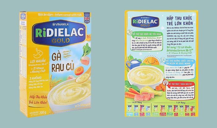 Bột ăn dặm Vinamilk RiDielac Gold gà, rau củ