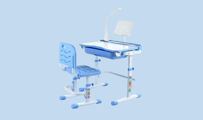 Bộ bàn ghế học sinh chống gù Kachi MK296 - Màu xanh (dành cho trẻ từ 3 đến 10 tuổi)