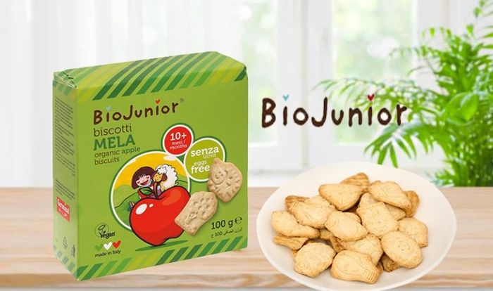 Bánh ăn dặm BioJunior Biscotti vị táo hộp 100g (phù hợp cho bé từ 10 tháng trở lên)