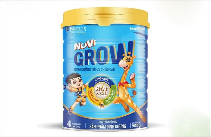 Sữa bột Nutifood NuVi Grow số 4 vị nhạt thanh, lon 900g