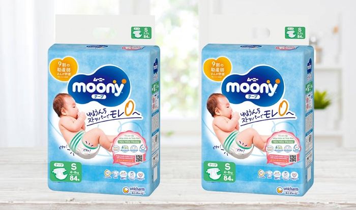 Tã dán Moony size S 84 miếng (4 - 8 kg)