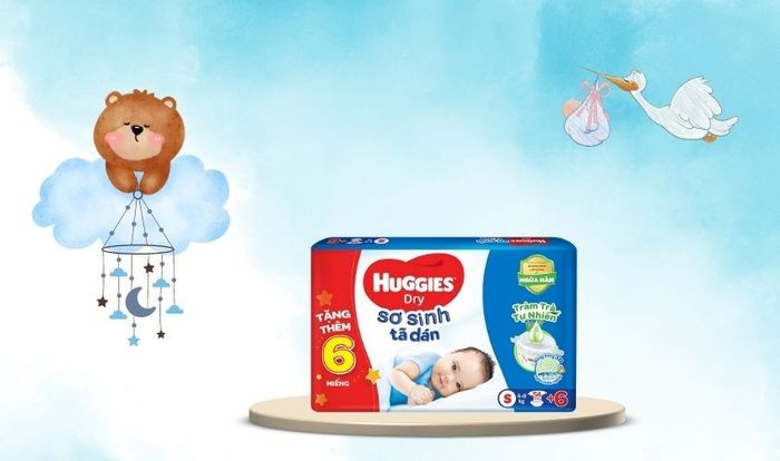 Tã dán Huggies Dry size S 60 miếng (4 - 8 kg)