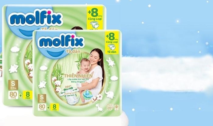 Tã dán Molfix thiên nhiên size S 88 miếng (4 - 8 kg)