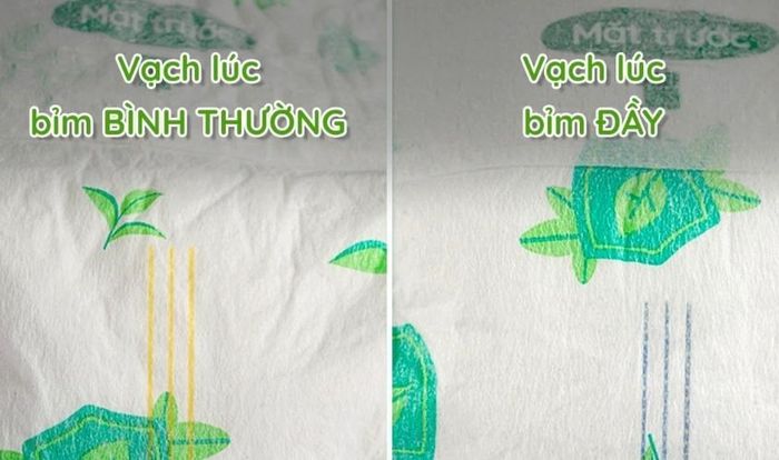 Nhận biết vạch báo đầy thông minh trên bề mặt bỉm