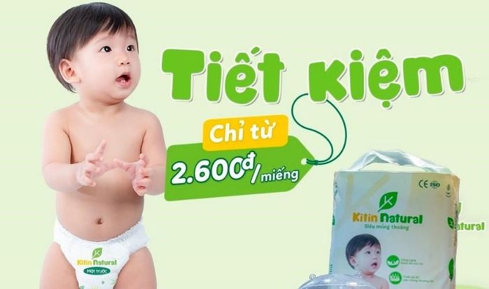 Giá bỉm Kitin Natural chỉ từ 2.600 đồng/miếng