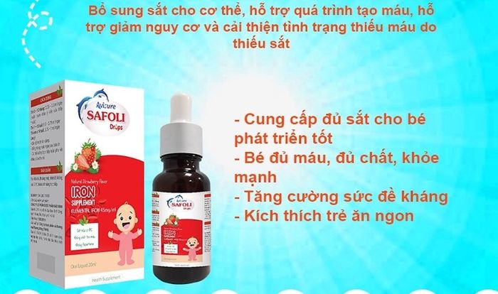 Siro Avisure Safoli hỗ trợ cung cấp đủ sắt cho cả trẻ nhỏ và người lớn