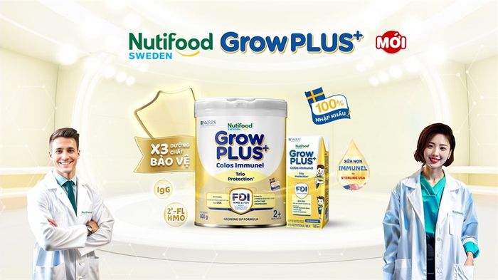 Sữa bột Nutifood GrowPLUS+ Colos Immunel 1+ vị vani 800g (1 - 2 tuổi)