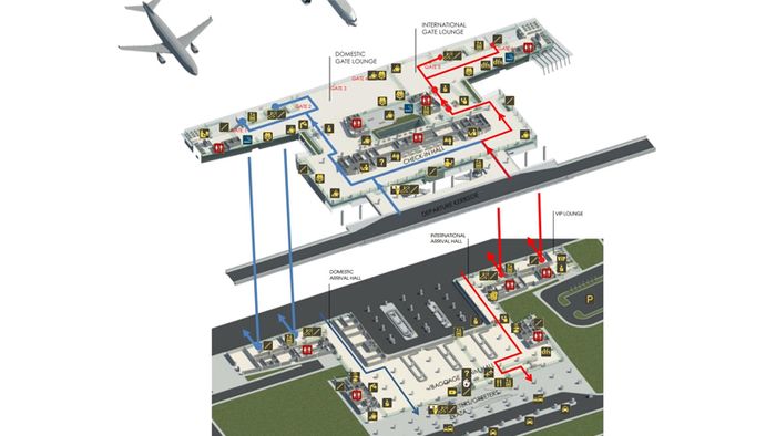 Sơ đồ Nhà ga hành khách của sân bay quốc tế Cát Bi (Hải Phòng)