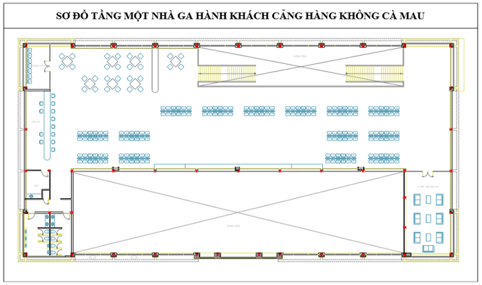 Bản đồ tầng 1 của nhà ga hành khách sân bay Cà Mau