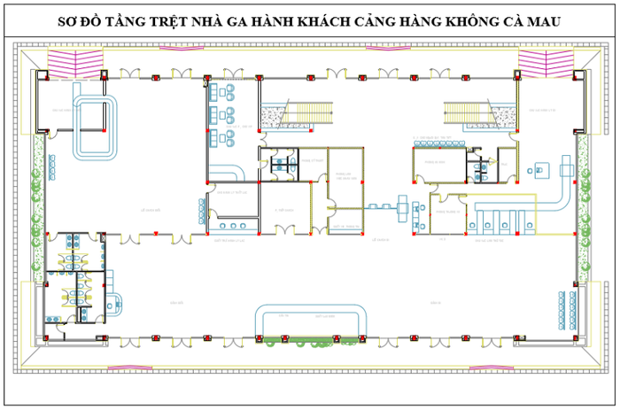 Tầng trệt của nhà ga sân bay Cà Mau