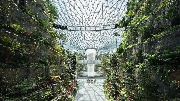 Thác nước The Rain Vortex bên trong Jewel Changi