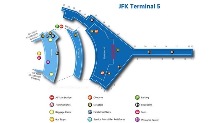 Nhà ga T5 của sân bay quốc tế John F. Kennedy