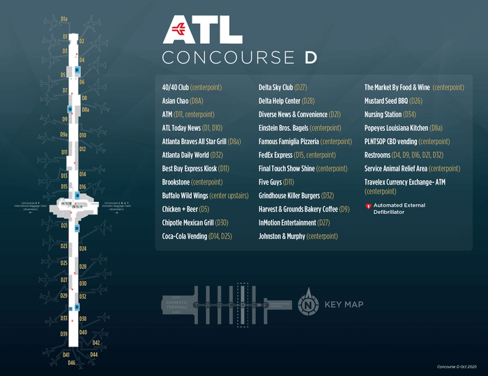 Khu vực nghỉ chờ D tại sân bay quốc tế Atlanta Hartsfield