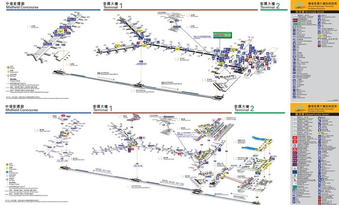 Bản đồ Terminal hành khách sân bay quốc tế Hồng Kong