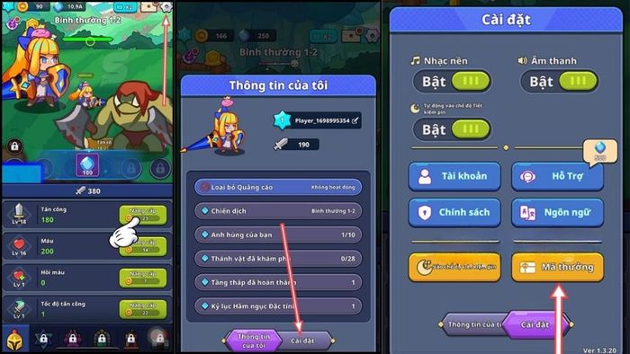 Hướng dẫn nhập mã Monster Slayer bước 1