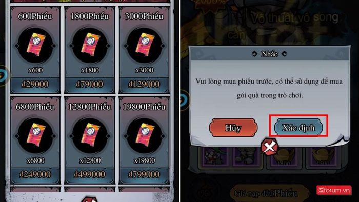 Cách nạp tiền vào game Anh Hùng Kungfu để nhận nhiều gift code bước 2