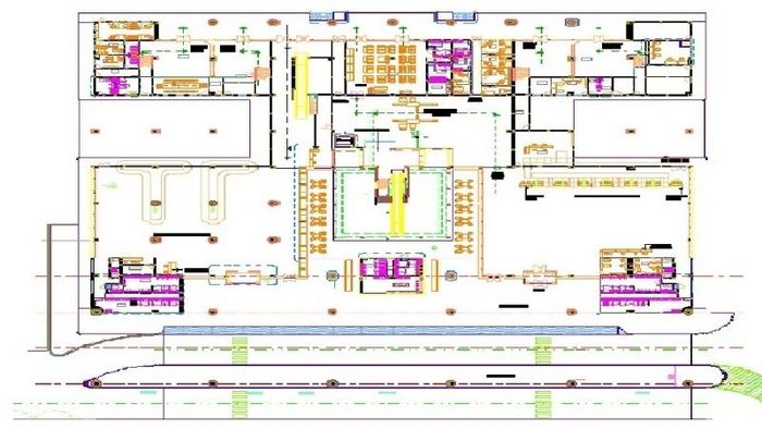 Sơ đồ tầng trệt của sân bay Phù Cát