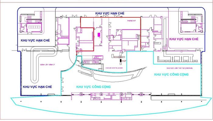 Mặt bằng ga hành khách tầng 1 của sân bay Tuy Hòa
