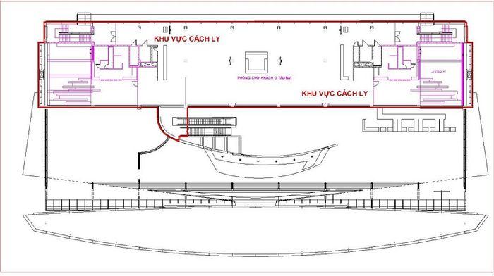 Bản vẽ của ga hành khách tầng 2 tại sân bay Tuy Hòa