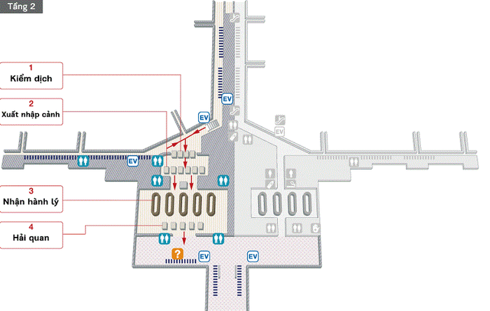 Tầng 2 của nhà ga T1 tại sân bay Chubu Centrair