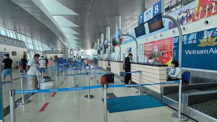 Quầy làm thủ tục chuyến bay tại sân bay Thọ Xuân