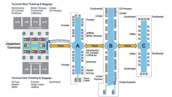 Bản vẽ tổng thể của nhà ga hành khách tại sân bay Denver