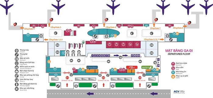 Bản vẽ ga đi của Nhà ga Quốc nội Sân bay Đà Nẵng (T1)