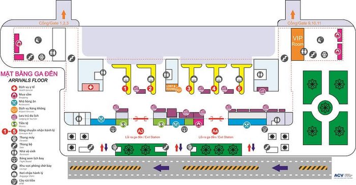 Bản vẽ ga đến của Nhà ga Quốc nội Sân bay Đà Nẵng (T1)