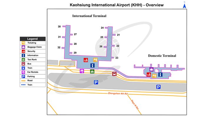 Sơ đồ nhà ga hành khách của sân bay Cao Hùng (Đài Loan)