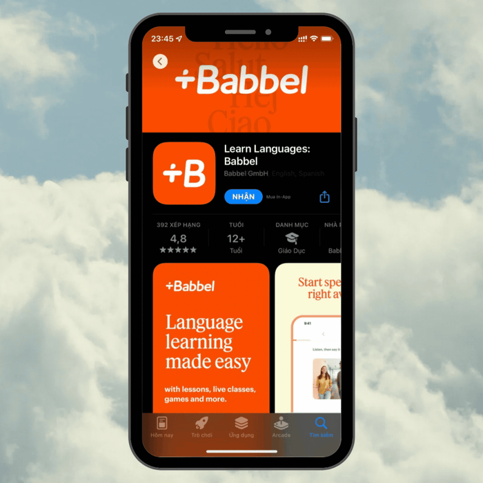 Cách tải Babbel trên điện thoại Android bước 2