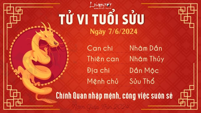 Tử vi hàng ngày 7/6/2024 - Tuổi Sửu