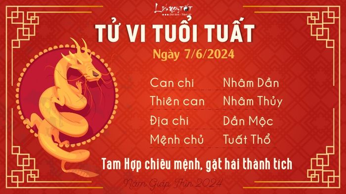 Dự báo tử vi ngày 7/6/2024 cho người tuổi Tuất