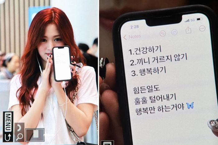 Ahyeon gửi lời nhắn đến người hâm mộ đã đợi ở sân bay. Ảnh: Naver