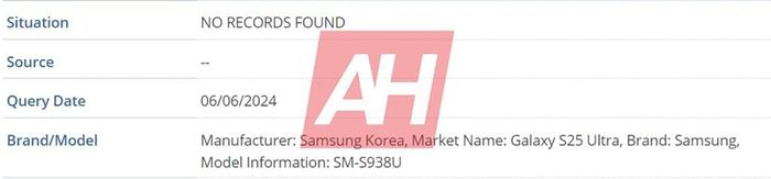 Galaxy S25 Ultra đã xuất hiện trên danh sách IMEI