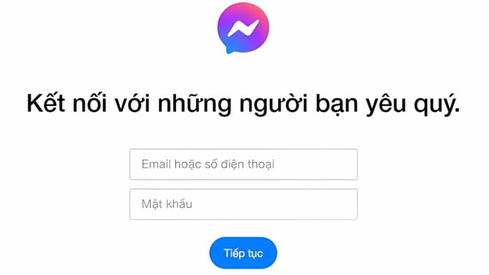 Bước 1: Hướng dẫn đăng nhập Messenger trên web