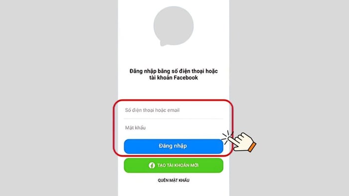 Cách đăng nhập vào Messenger qua ứng dụng bước 3