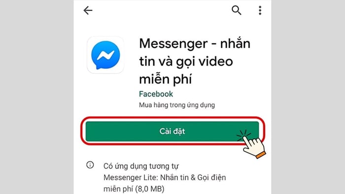 Cách đăng nhập vào Messenger qua ứng dụng bước 1