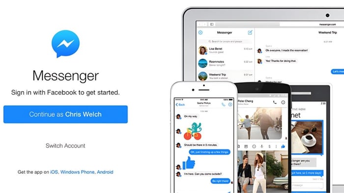 Bước 3 để đăng nhập vào Messenger trên web