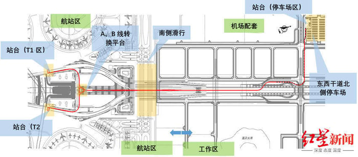 Bản đồ của Nhà ga hành khách tại sân bay quốc tế Chengdu Tianfu